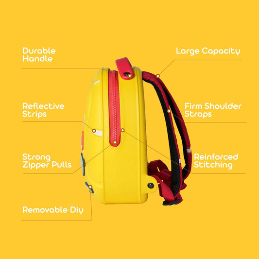 Bento Bag highlighting features: Durable Handle, Large Capacity, Firm Shoulder Straps, Non-Tearing Stitching, Strong Zipper Pulls, and a Removable DIY Panel