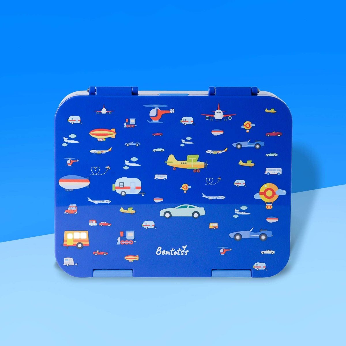 Speedy Ride Blue Bento Box with car and airplane design for kids