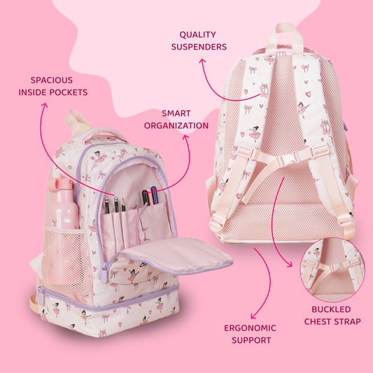 Double-Decker Backpack for Kids - Pastel Pink