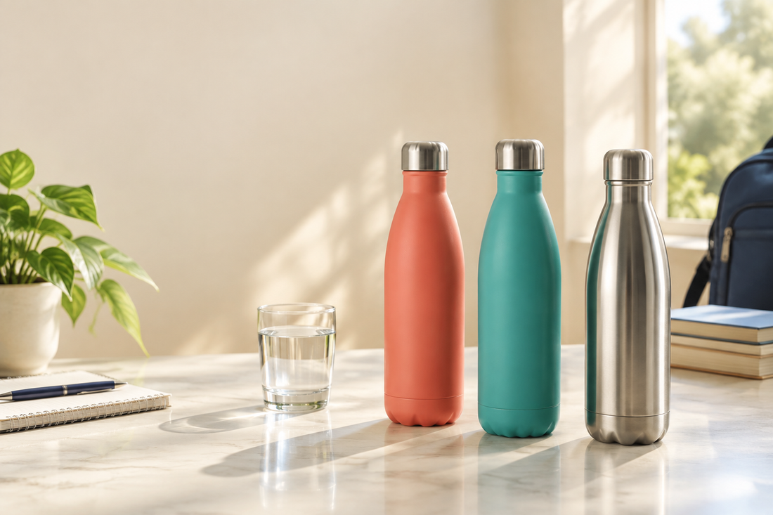 Colourful Water Bottles vs Plain Steel