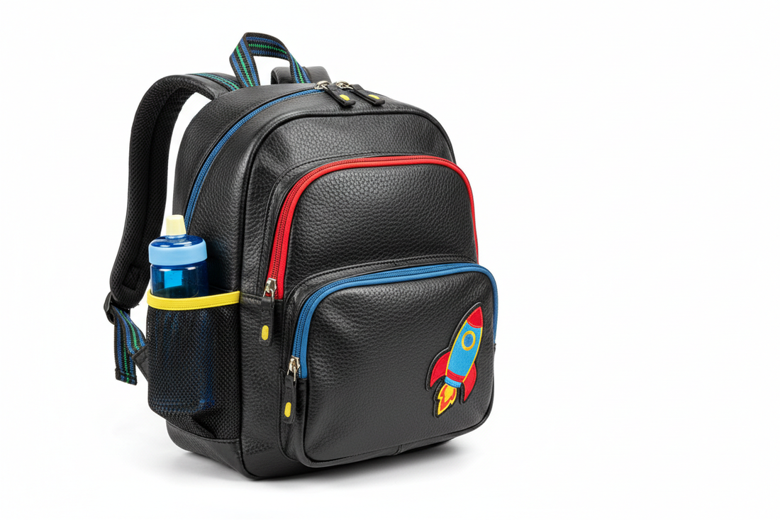 Black Leather School Bag