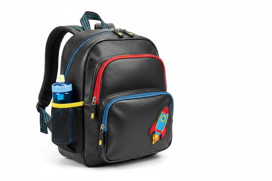 Black Leather School Bag