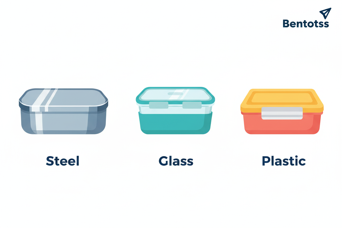 Bento Lunc⁠h Box M⁠aterials Compared: Steel, Gla⁠ss⁠, Plastic and Bamboo fo‌r‌ India 2⁠026