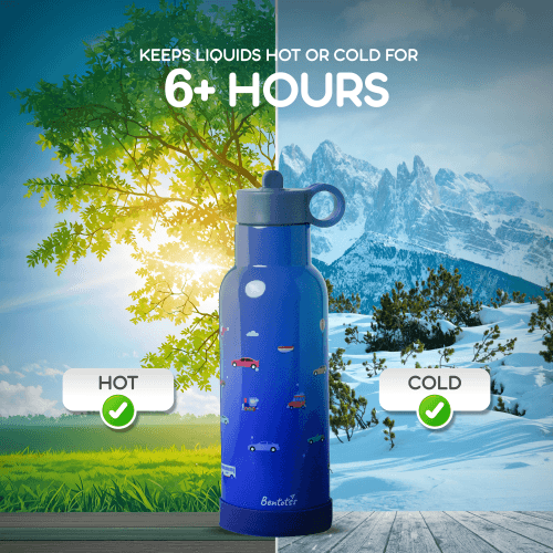 Cosmic Carry insulated sipper bento bottle keeps drinks hot or cold for 6+ hours temperature control feature