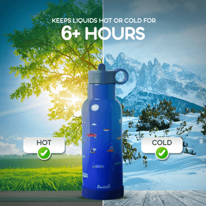 Cosmic Carry insulated sipper bento bottle keeps drinks hot or cold for 6+ hours temperature control feature