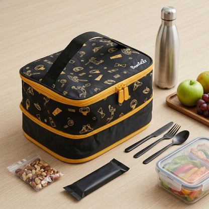 Basketball Lunch Bag Black and Orange Hue - Bentotss