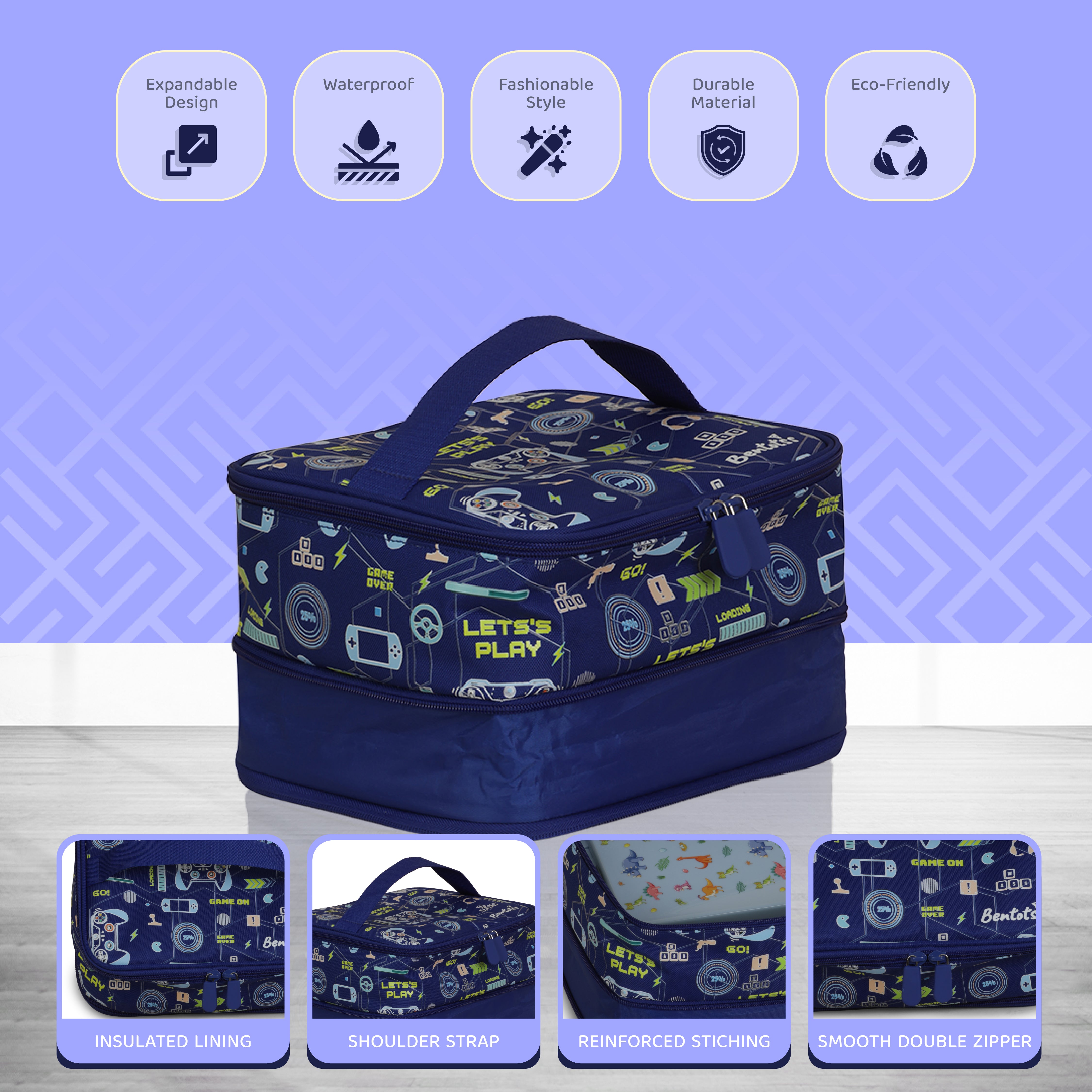 Video Game Lunch Bag Sapphire Blue – Bentotss