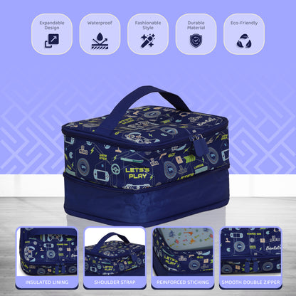 Video Game Lunch Bag Sapphire Blue