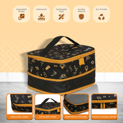 Basketball Lunch Bag Black and Orange Hue - Bentotss