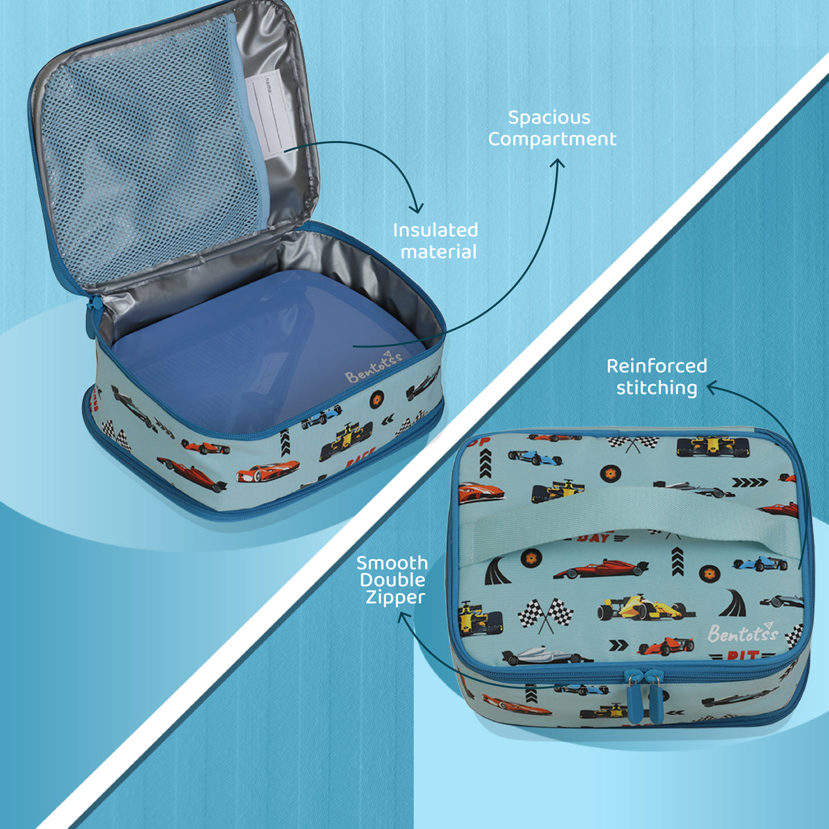 Car Lunch Bag Italian Sky Blue - Bentotss