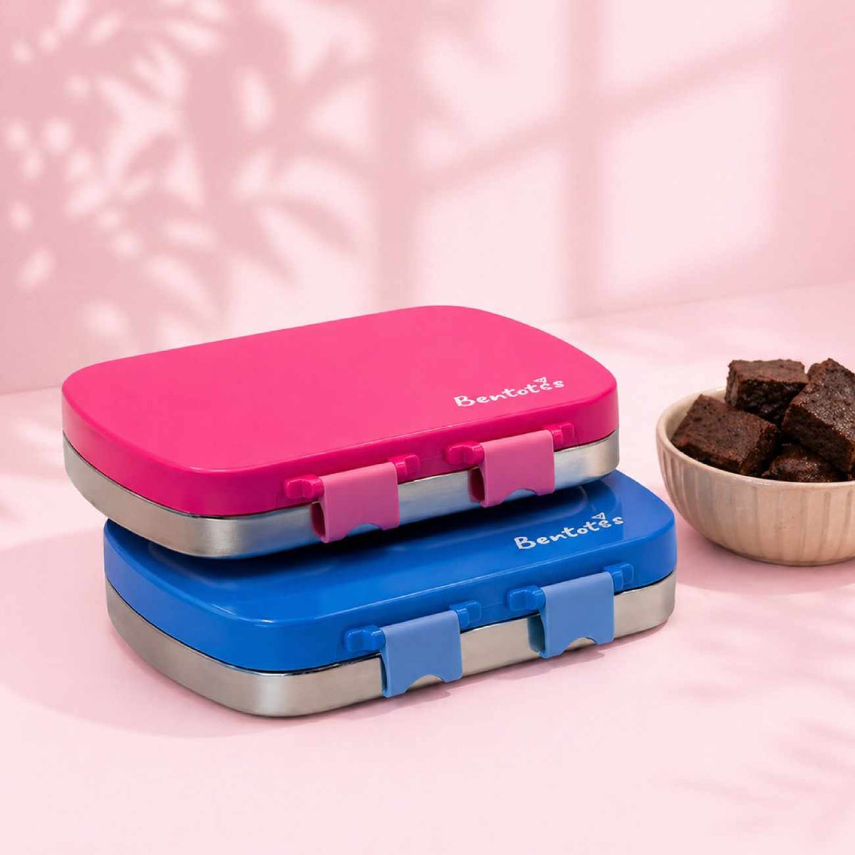 304 Stainless Steel 4 Compartment Leakproof Hot Pink Bento Lunch Box - Bentotss