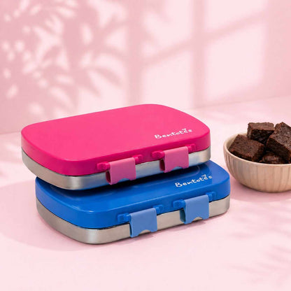 304 Stainless Steel 4 Compartment Leakproof Hot Pink Bento Lunch Box - Bentotss