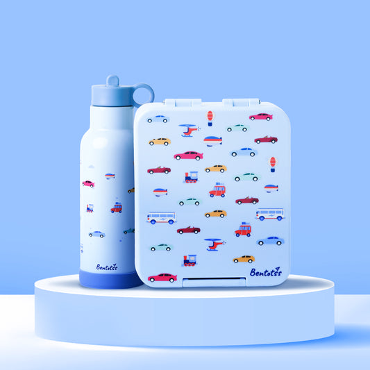 Bentotss Travel Trot Bento lunch box and matching Bento sipper bottle combo