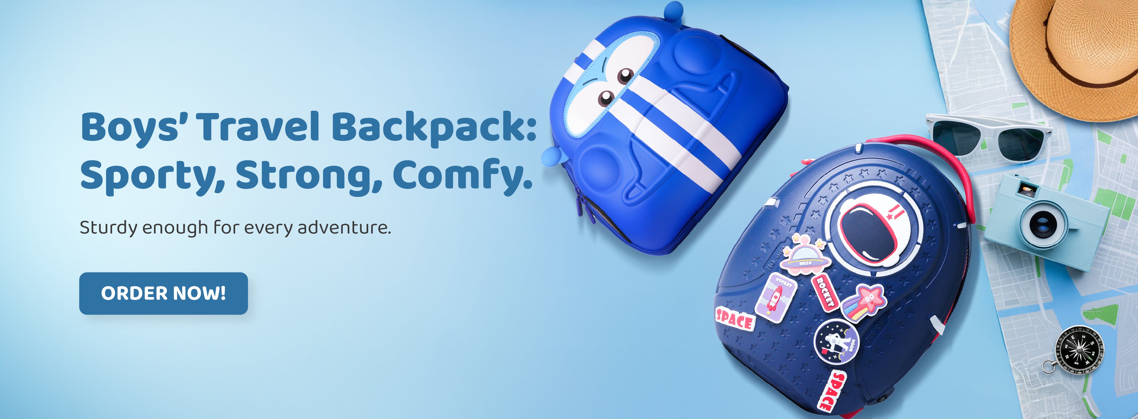 Boys travel backpack sporty,strong,comfy.