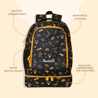 Double-Decker Backpack for Kids - Black and Orange Hue
