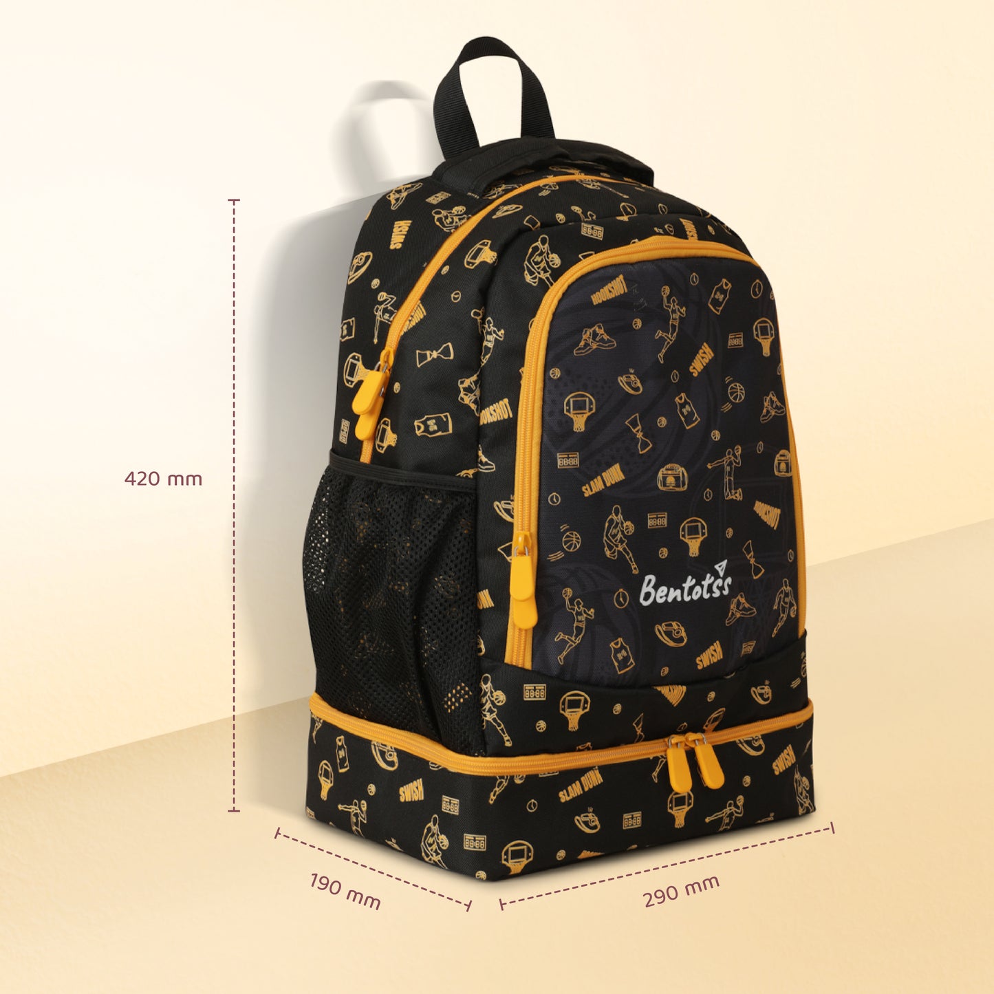 Double-Decker Backpack for Kids - Black and Orange Hue