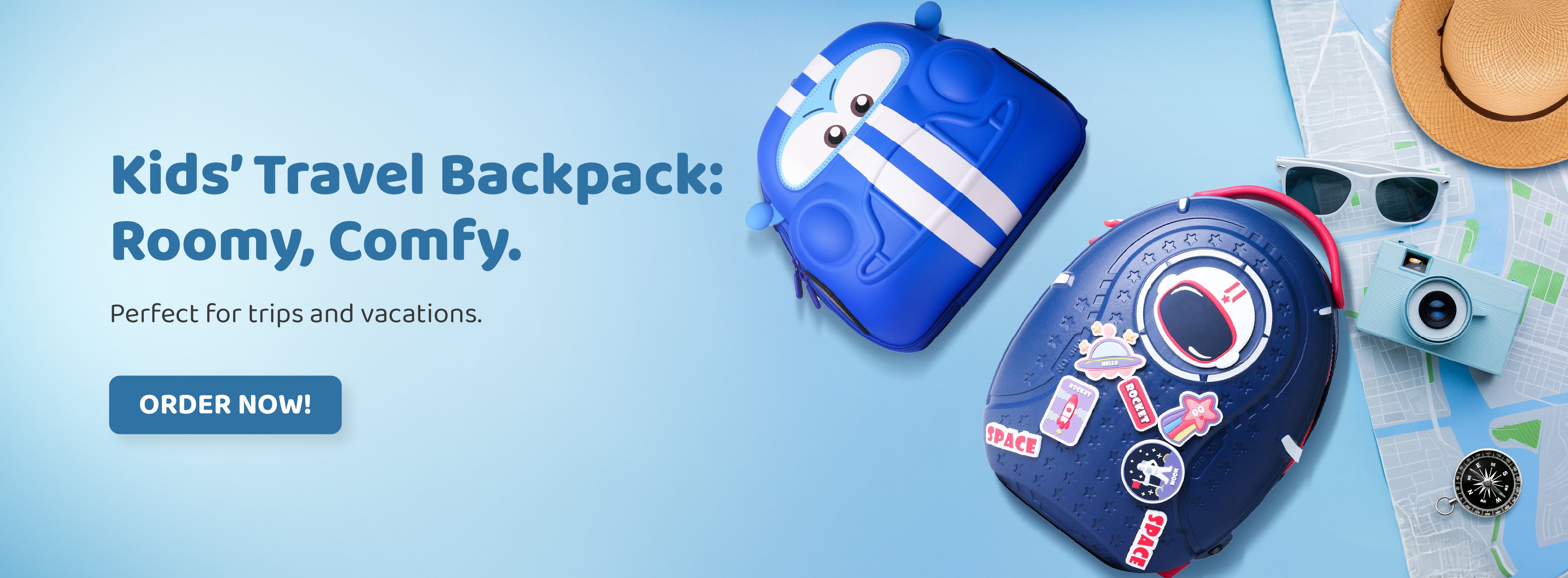 Kids travel backpack roomy ,comfy.