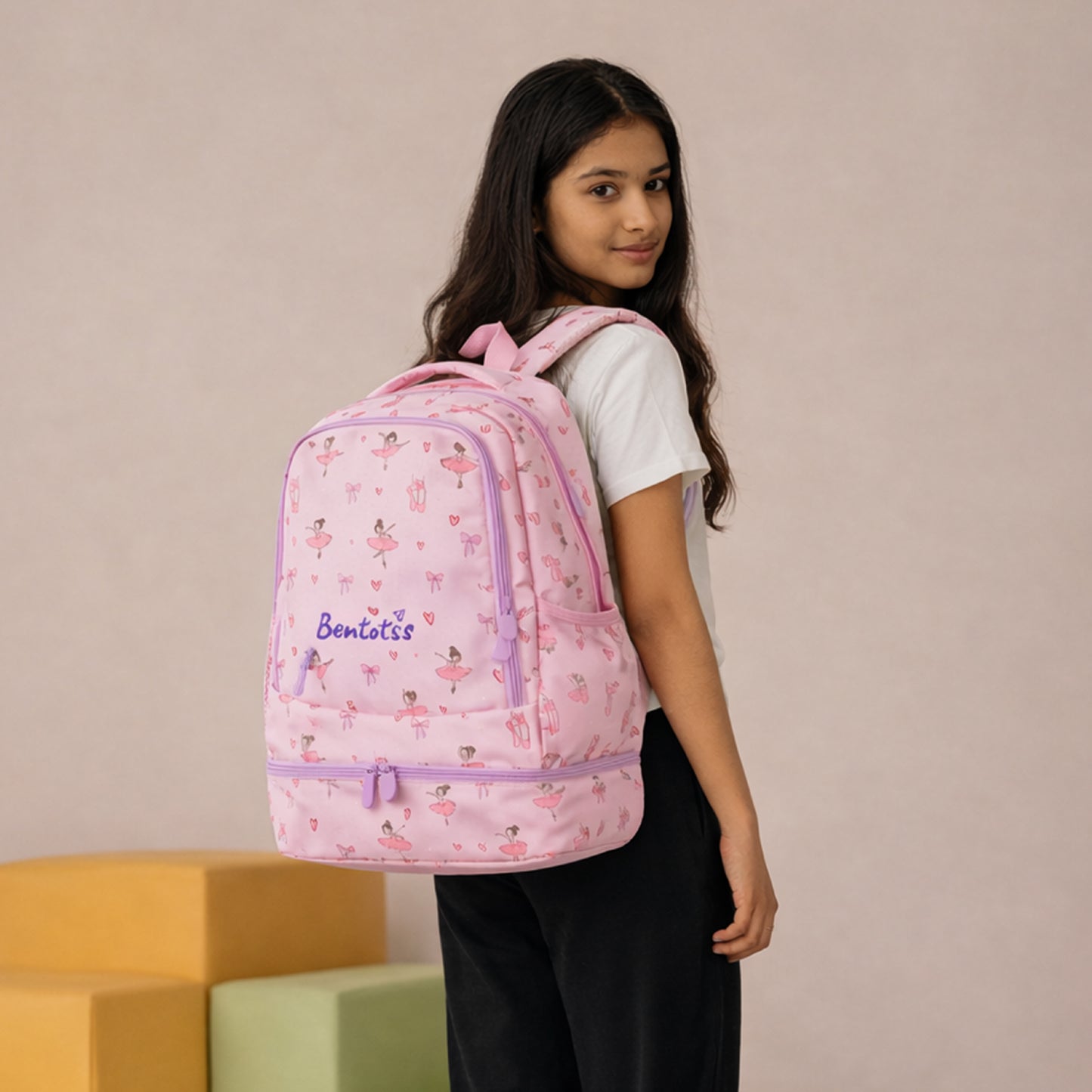 Double-Decker Backpack for Kids - Pastel Pink