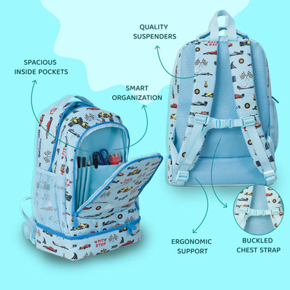 Double-Decker Backpack for Kids - Sky Blue
