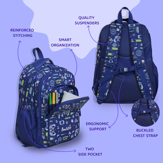 Single-Decker Backpack for Kids -  Sapphire blue