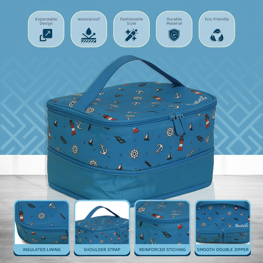 Sea Lunch Bag Cyan Blue - Features